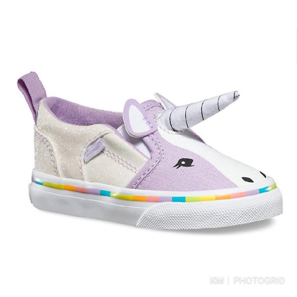 Vans Asher V Unicorn Toddler Size 6 Purple